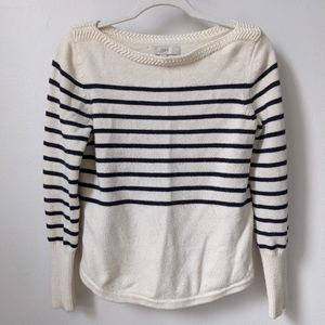 *Sold* loft Cream and black striped sweater size M